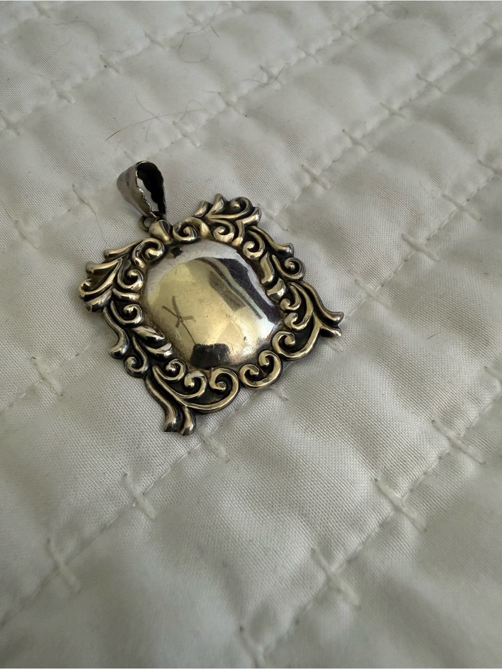 Ornate Sterling Silver Filigree Pendant Thailand 925
